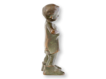19th-C. Danish Bronze Sculpture of Child