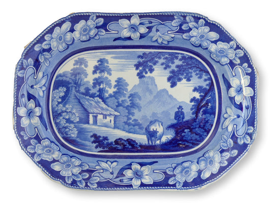 Rare C.1820s English Ridgway Cowman Transferware 14.5" Meat Platter