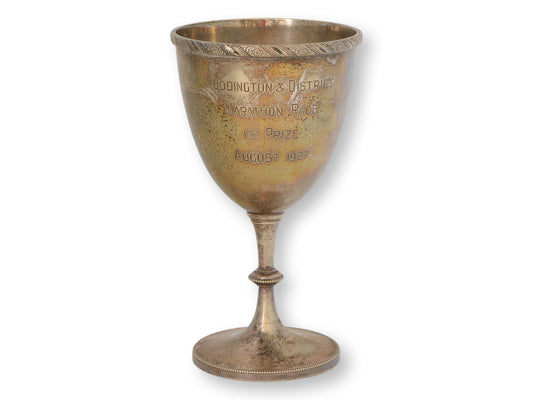 1927 English Silver-Plate 1st Prize Marathon Trophy Goblet