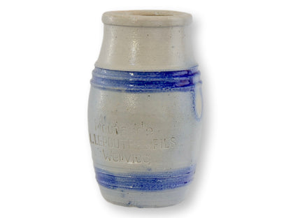 Antique French Blue-Banded Mustard Pot