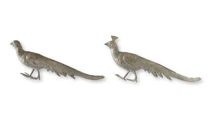 Vintage French Pheasant Table Ornaments, Pair