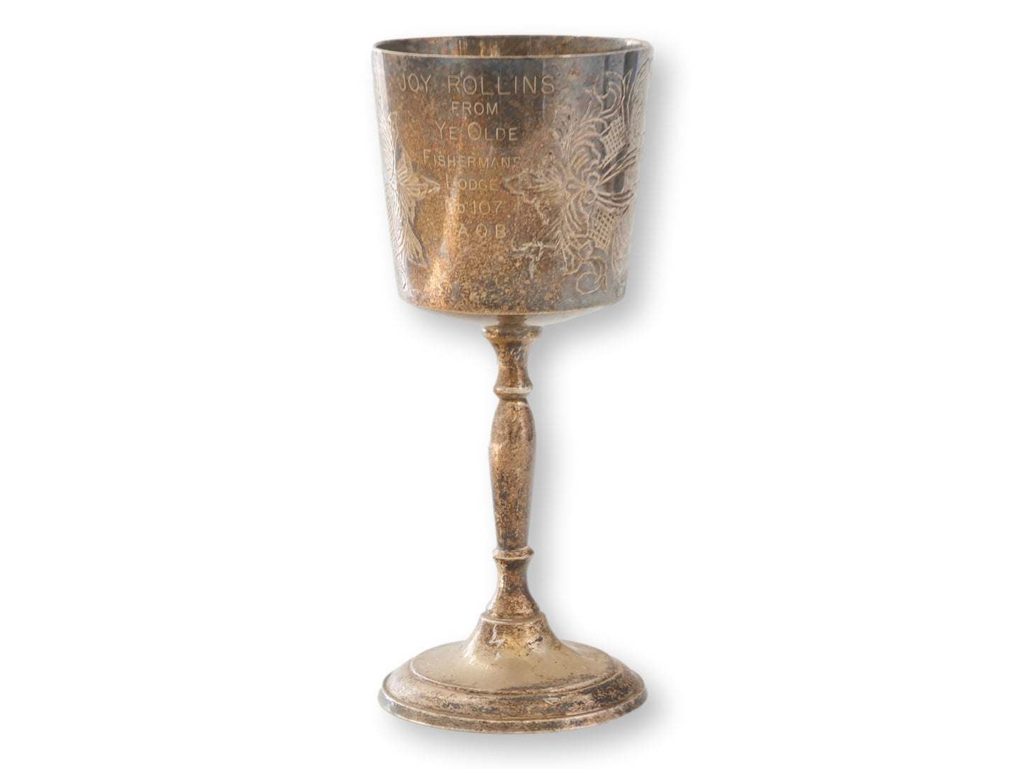 Antique Masonic A.O.B. Engraved Trophy Cup