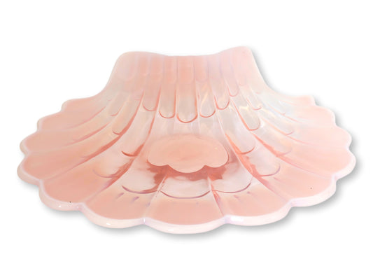 Large Midcentury Opalescent Glass Shell Dish - Likely Duncan Miller