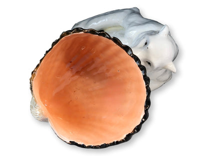 Midcentury Polar Bear & Clamshell Ceramic Compote