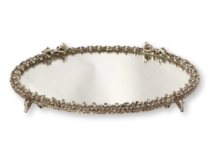 Midcentury Vanity Perfume Set w/ Mirrored Tray