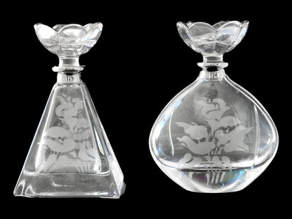 Midcentury Vanity Perfume Set w/ Mirrored Tray