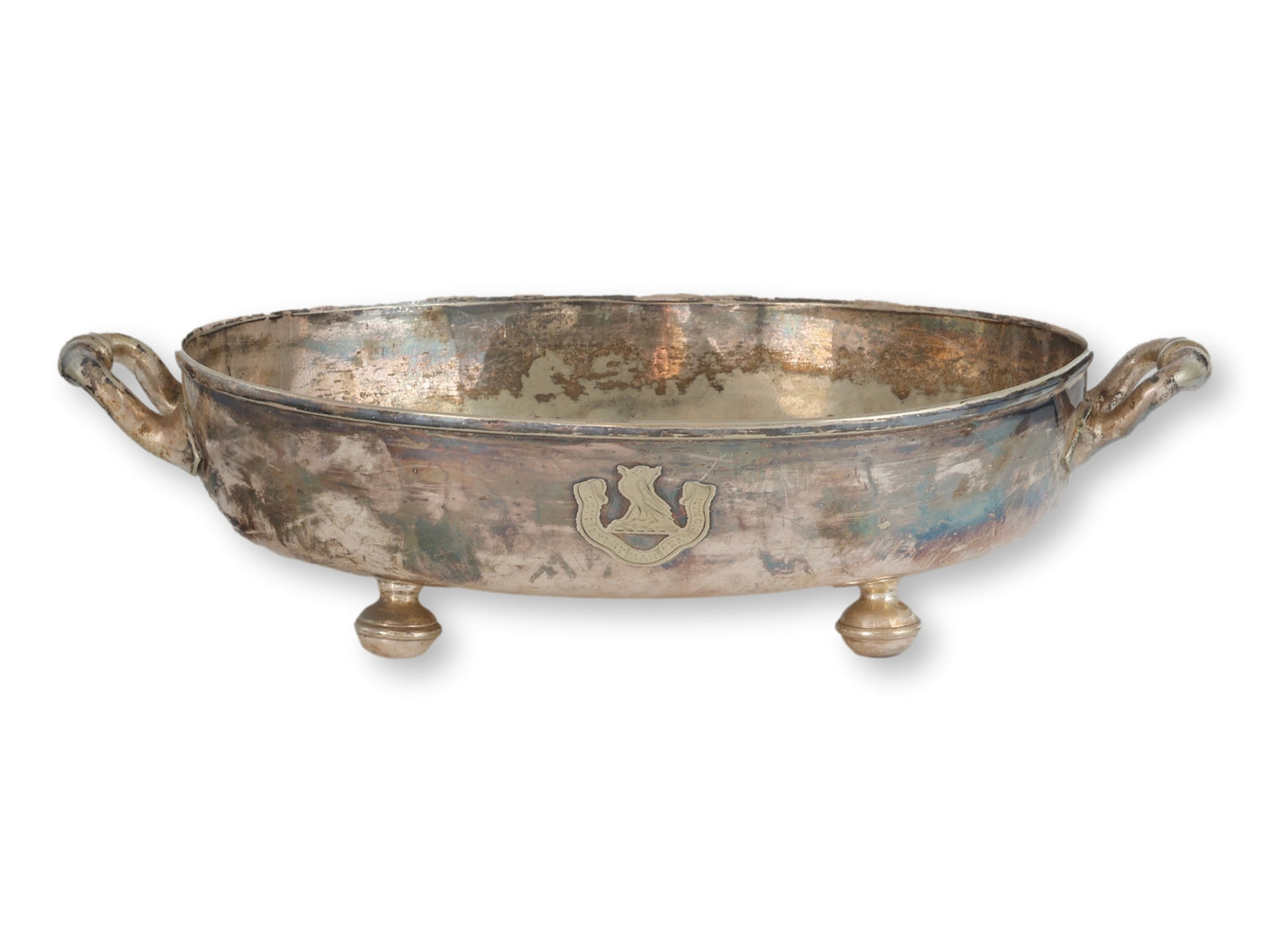c. 1850 English Elkington Crested Silverplate Serving Dishes