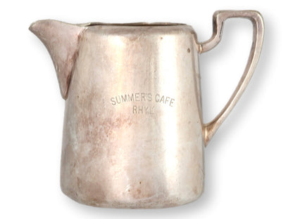 Early 20th Elkington 'Summer's Cafe' Hotel Ware Table Pitcher