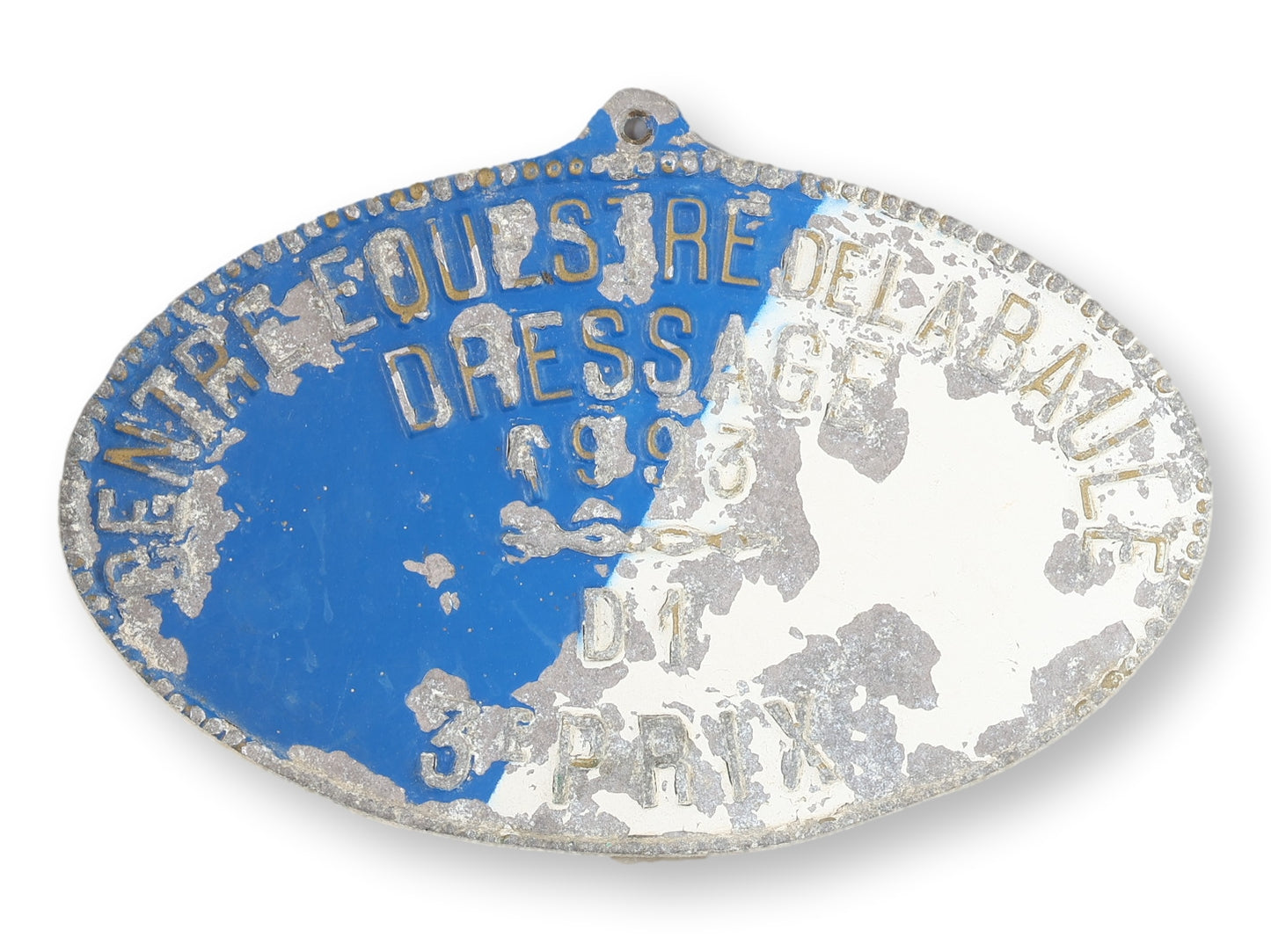 French Horse Show Dressage Trophy Plaque, 1993