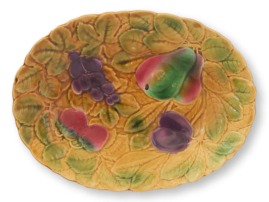 Early 20th-C. French Sarreguemines Majolica Fruit Serving Set