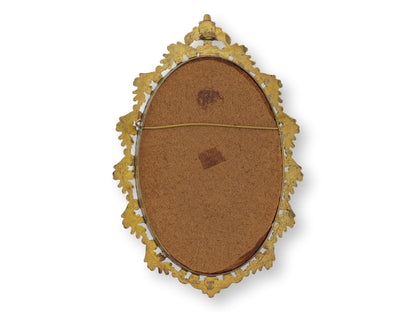 Pair Italian Brass Rococo Style Oval Wall Frames