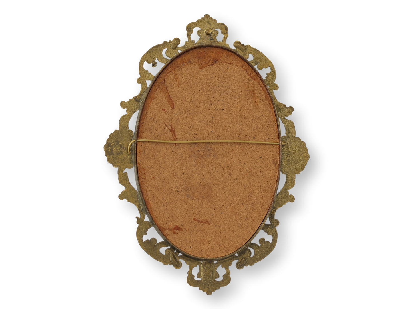 Pair Italian Brass Rococo Style Oval Wall Frames