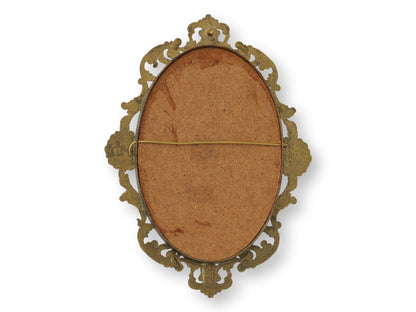 Pair Italian Brass Rococo Style Oval Wall Frames