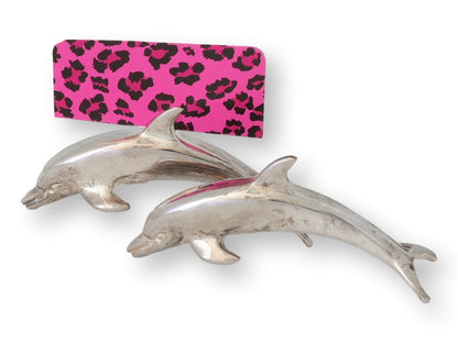 English Silverplate Dolphin Place Card Holders, Set of Six