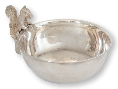English Squirrel Silverplate Trinket Dish