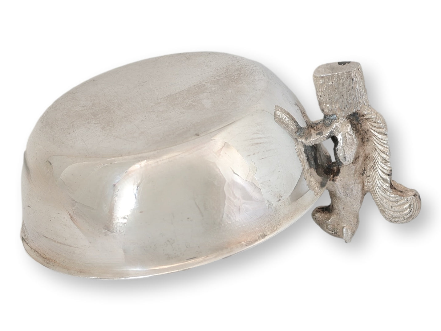 English Squirrel Silverplate Trinket Dish