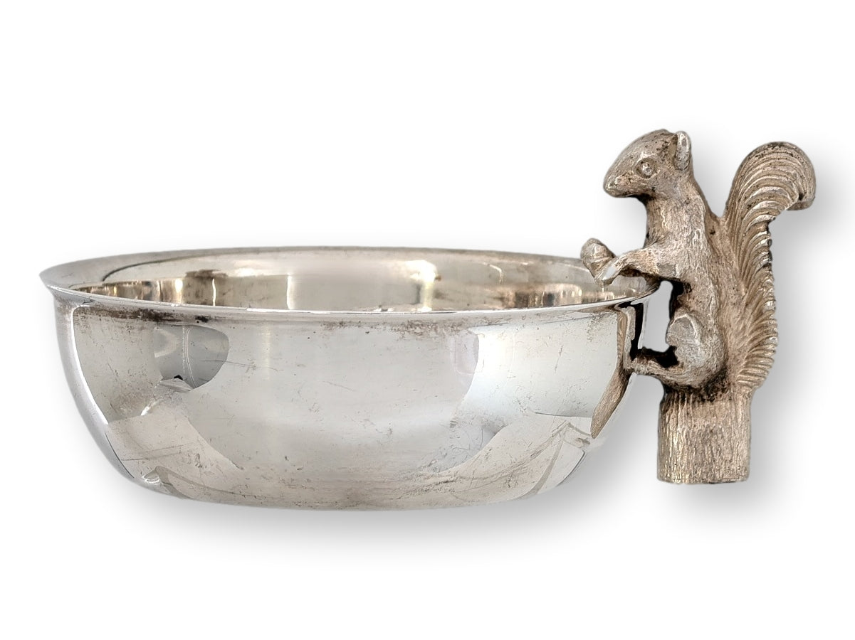 English Squirrel Silverplate Trinket Dish