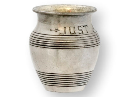 Early 20th English Silver-Plate 'Just a Spot' Mustard Pot