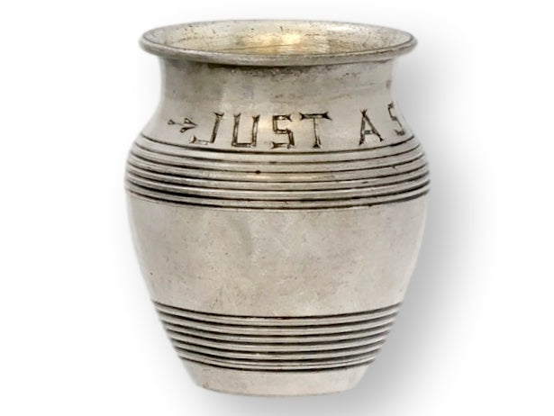 Early 20th English Silver-Plate 'Just a Spot' Mustard Pot