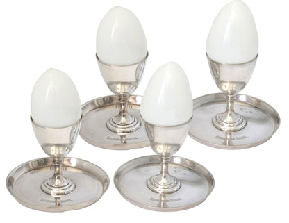 Vintage Clarence Hotel London Silver-Plate Egg Cups