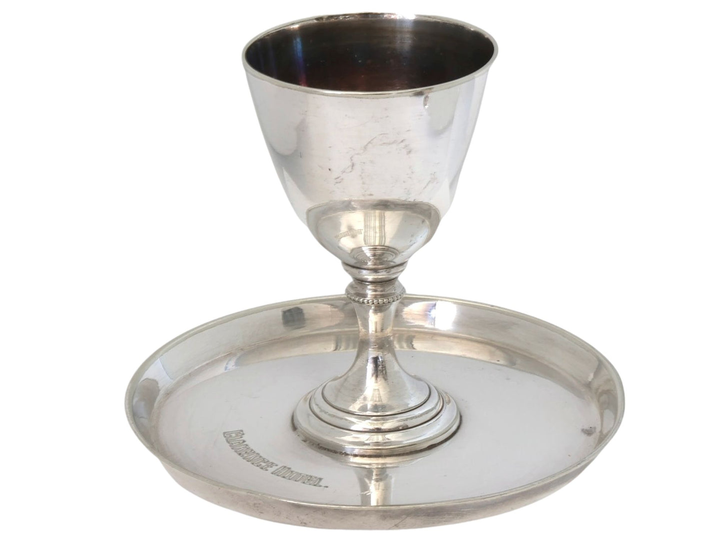 Vintage Clarence Hotel London Silver-Plate Egg Cups