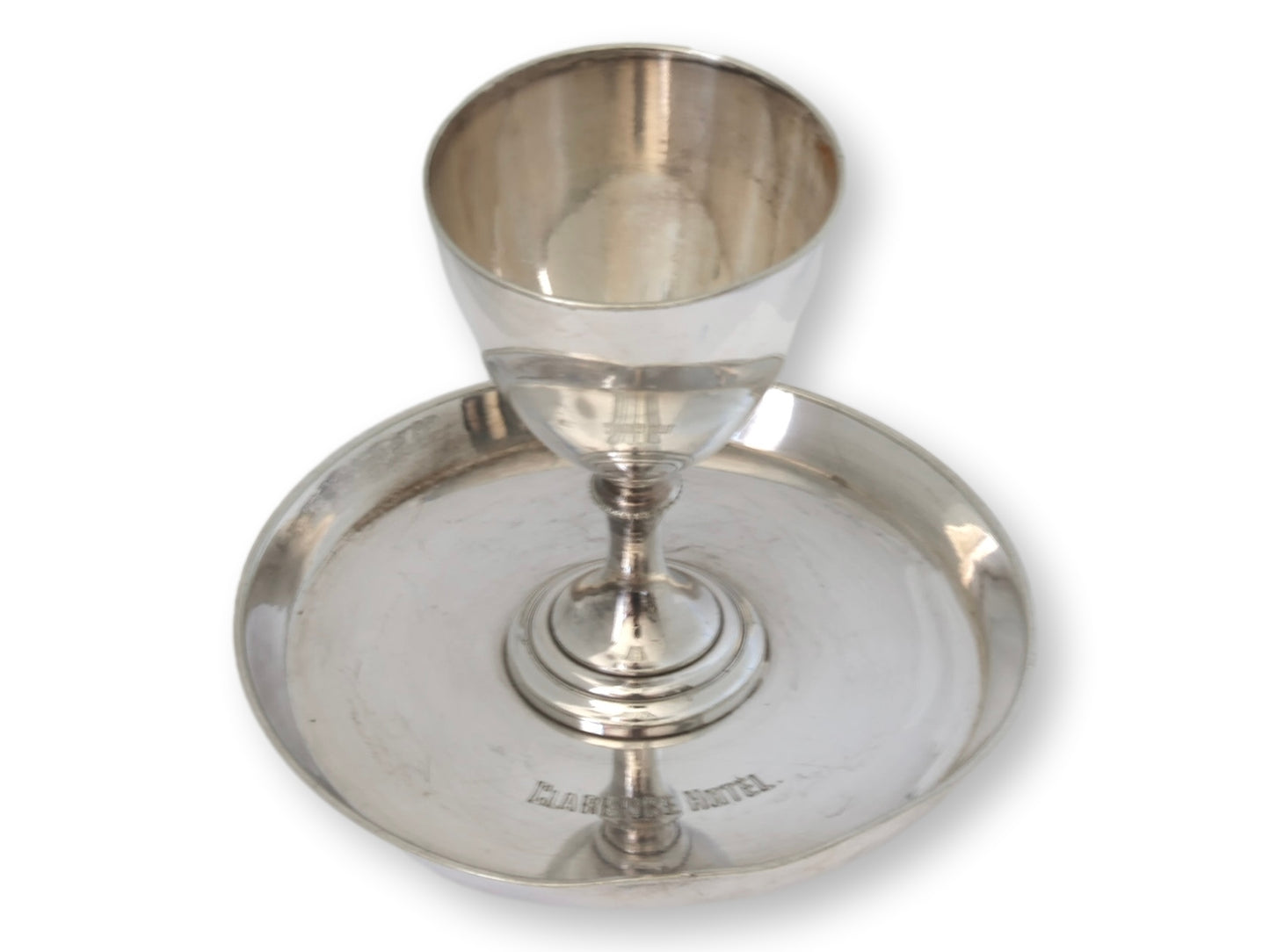Vintage Clarence Hotel London Silver-Plate Egg Cups