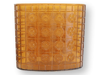 Pair of Midcentury Amber Lucite Wastebaskets