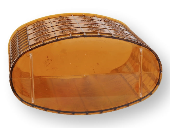 Pair of Midcentury Amber Lucite Wastebaskets