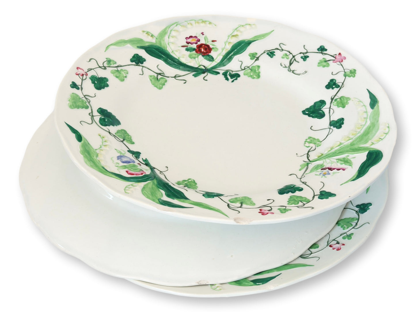Rare Antique French Creil et Montereau Muguet Plates