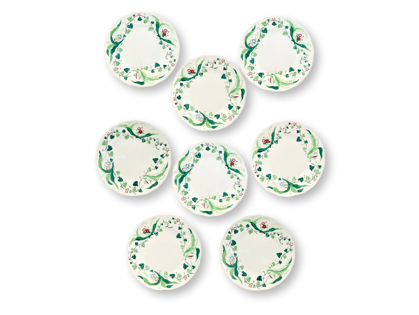 Rare Antique French Creil et Montereau Muguet Plates