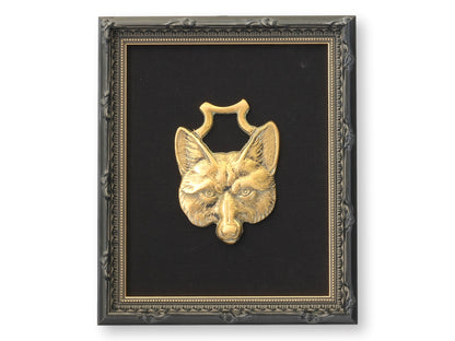Framed Antique English Horse Brass – Fox Head Medallion