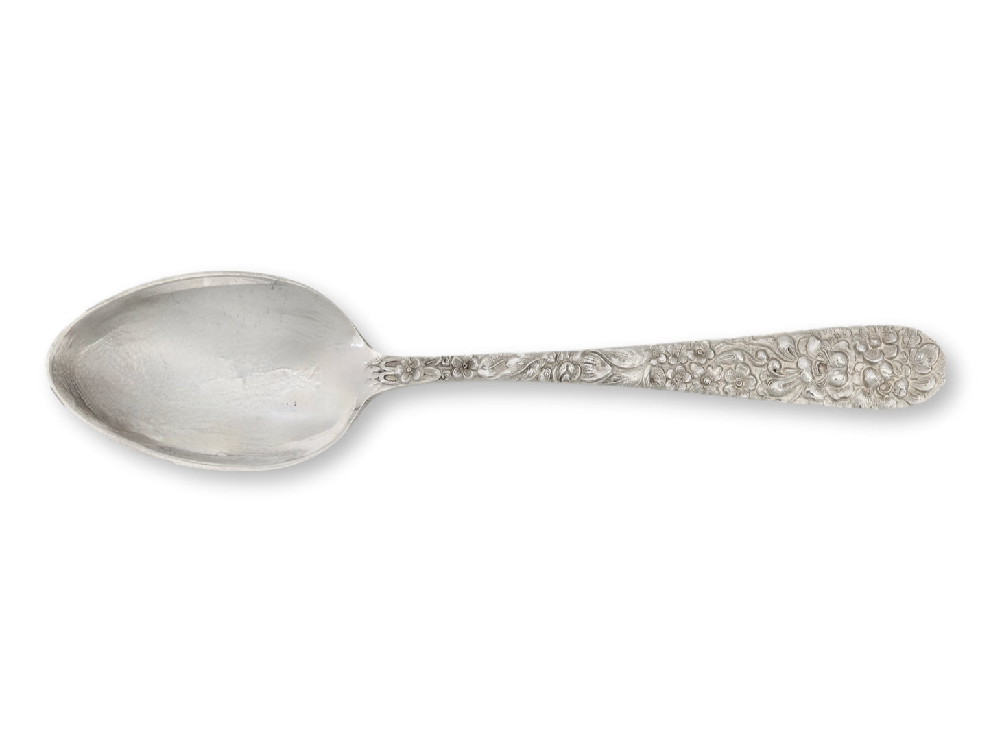 Kirk Stieff Rose Pattern Sterling Silver Teaspoons, Set of 7