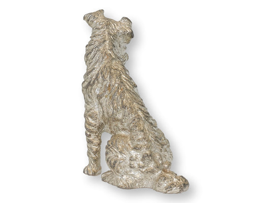 Midcentury English Silver-Plated Wirehaired Terrier