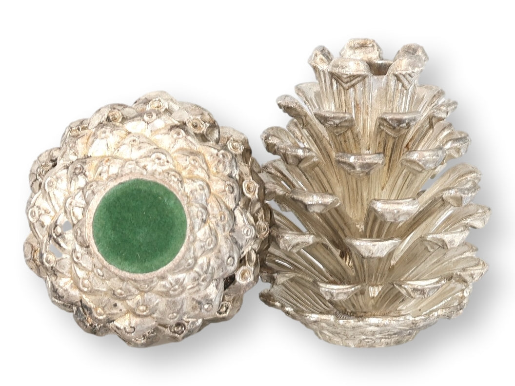 Midcentury Silver-Plated Pinecone Salt & Pepper Shakers