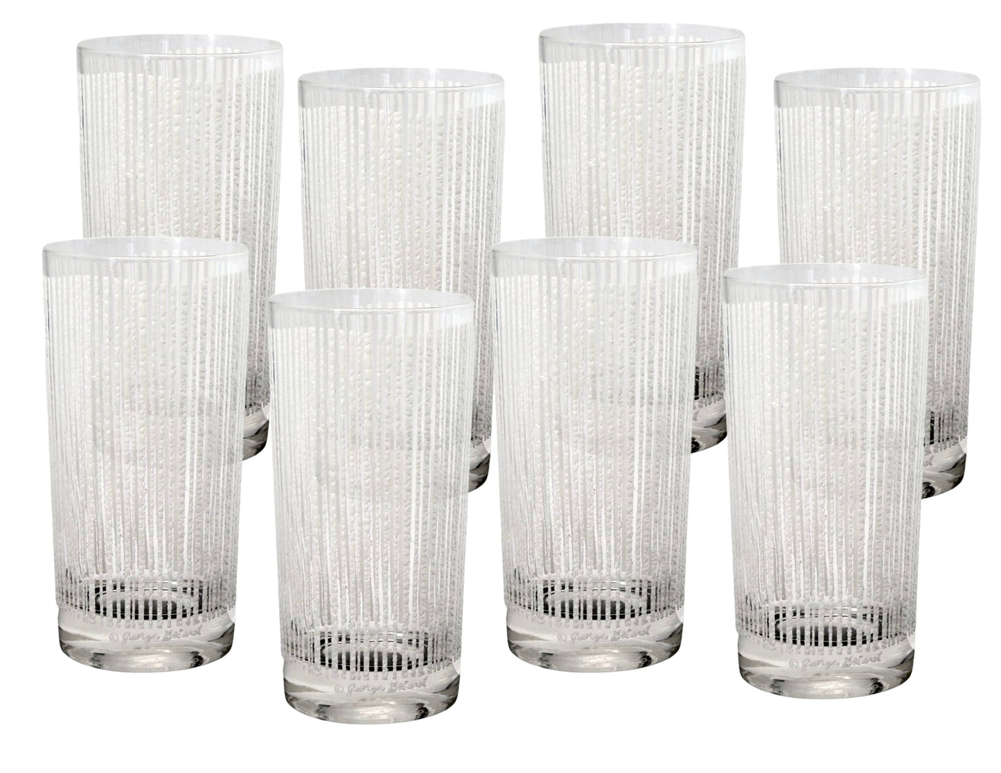 Georges Briard “Icicle White” Highball Glasses – Set of 8