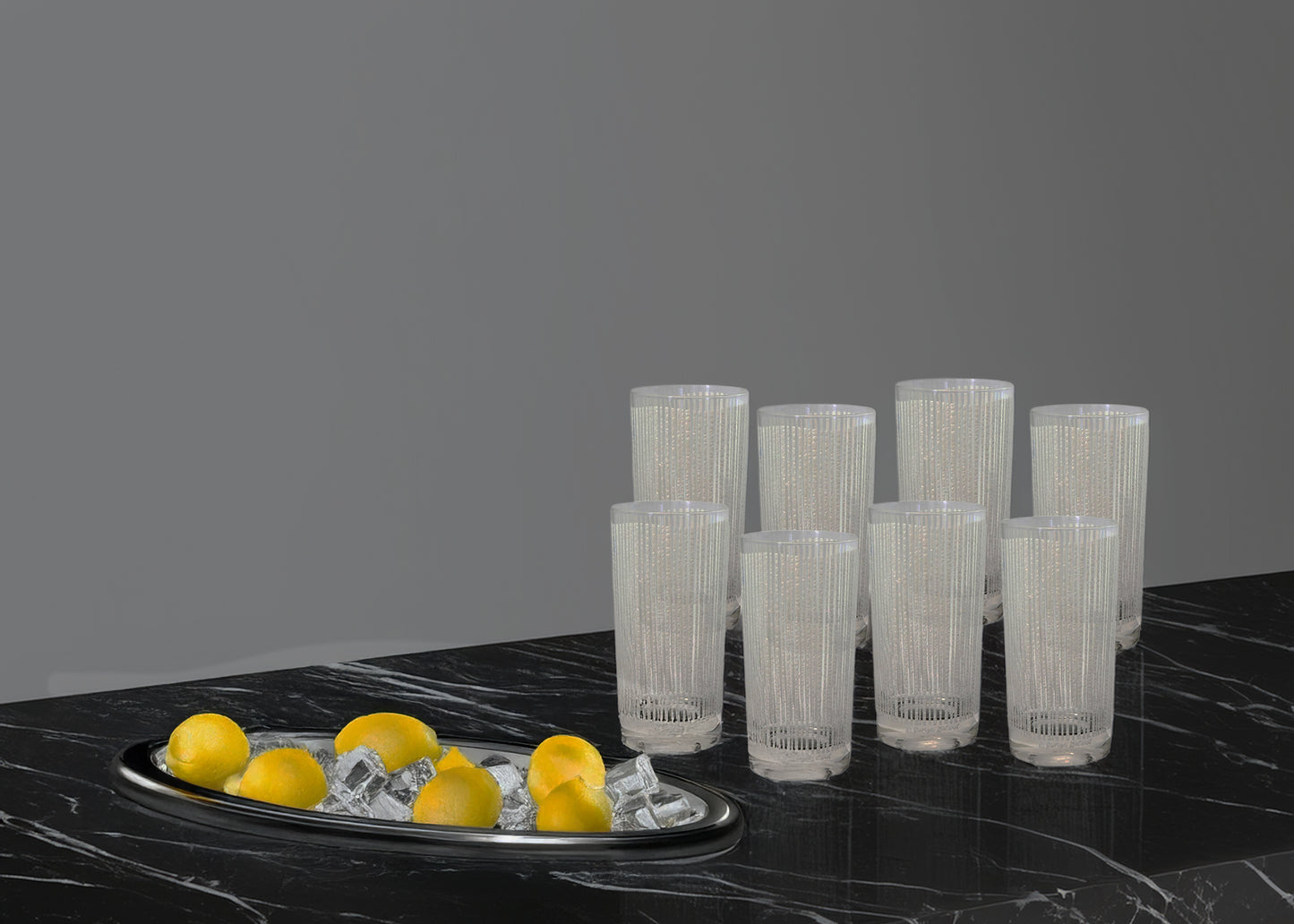 Georges Briard “Icicle White” Highball Glasses – Set of 8