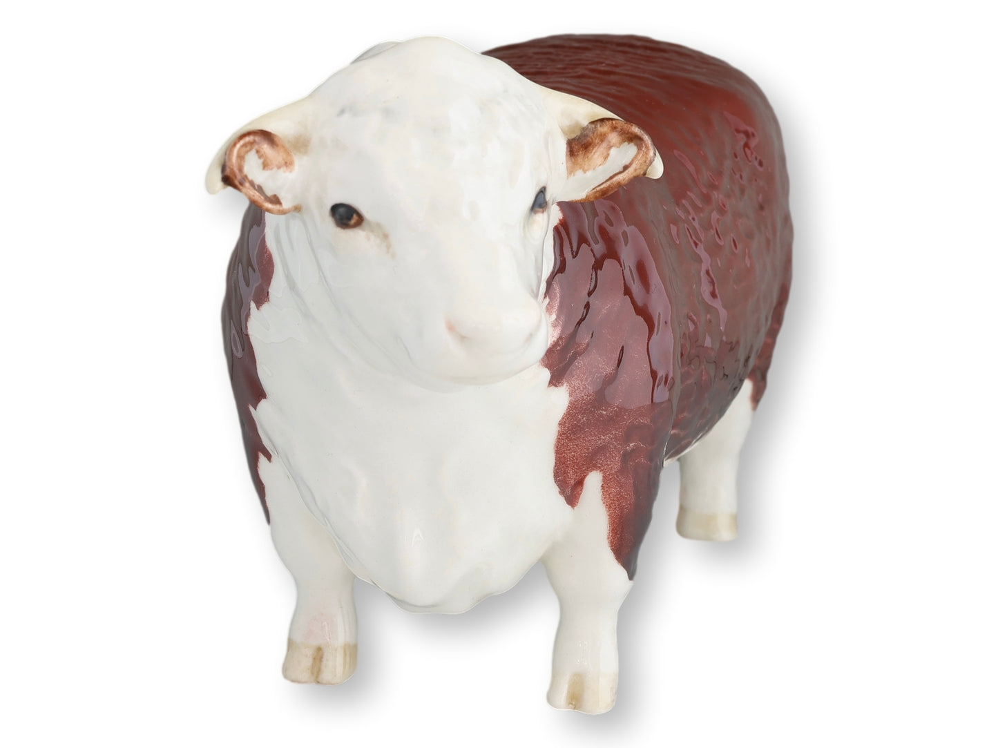 Midcentury Beswick Brown & White Cow English Porcelain Figurine