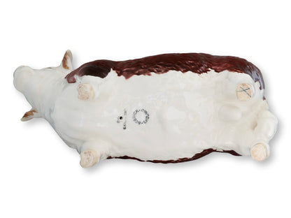 Midcentury Beswick Brown & White Cow English Porcelain Figurine