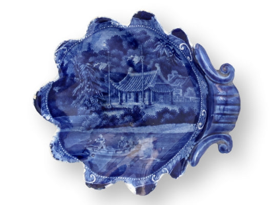 c.1820 Early Staffordshire Dark Blue Transferware Pickle Dish
