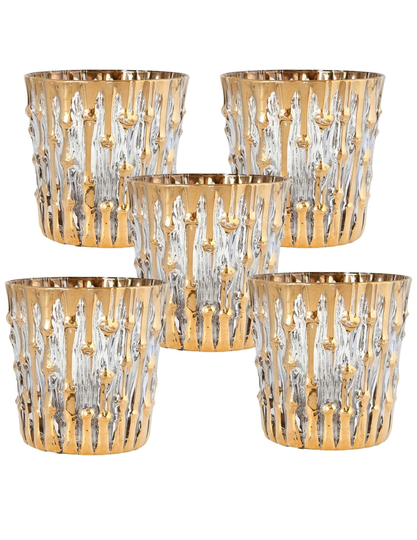 1960s Imperial Glass Bamboo Tumblers, Set of 5