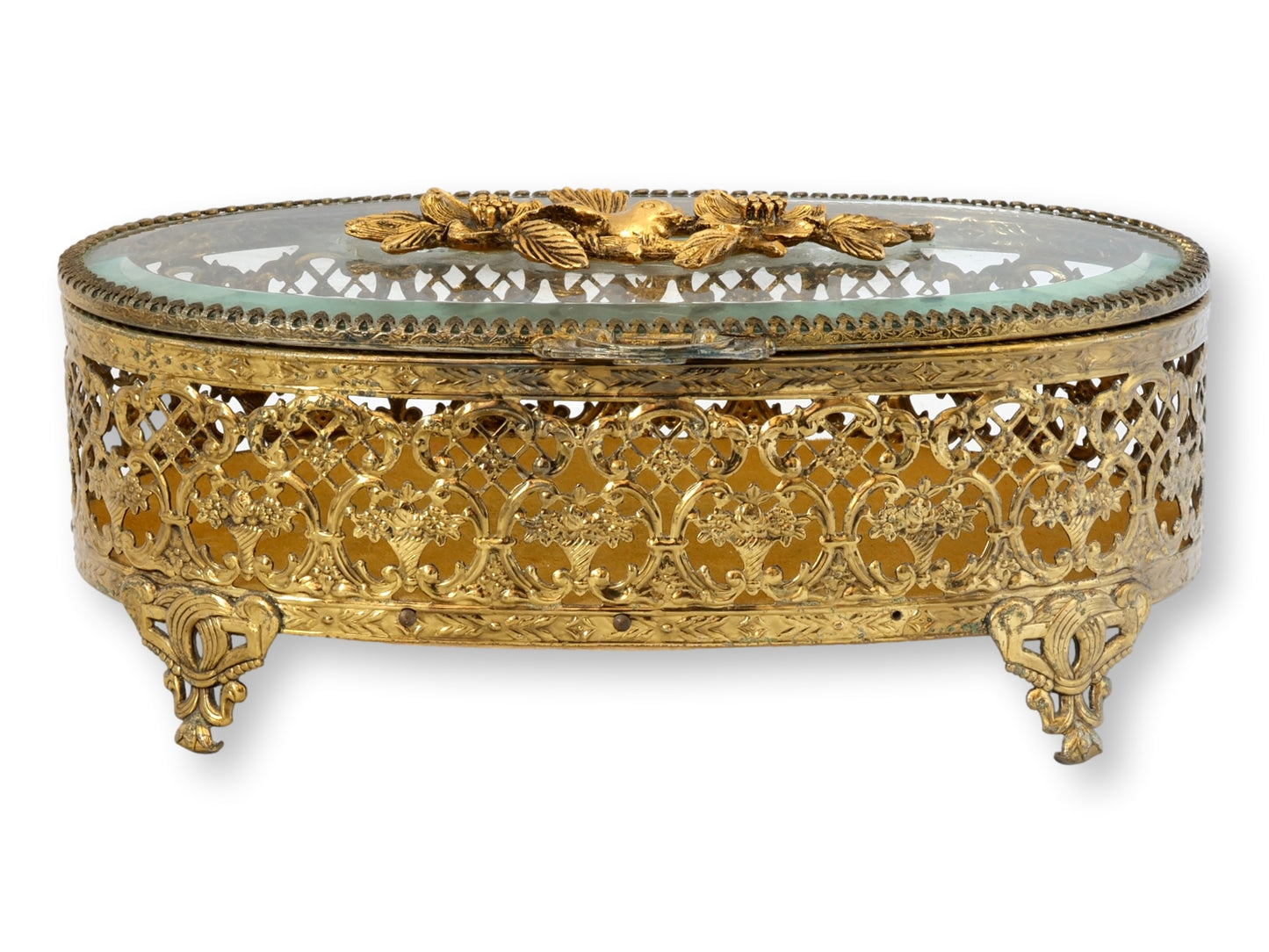 Midcentury Ormolu Jewelry Casket