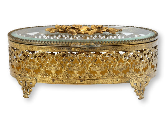 Midcentury Ormolu Jewelry Casket