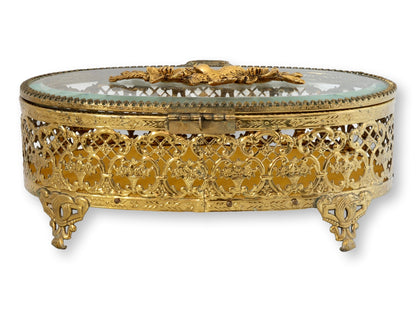 Midcentury Ormolu Jewelry Casket