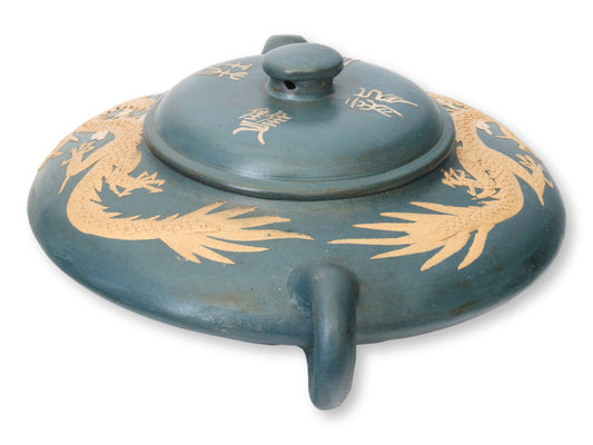 Early 1900s Chinese Yixing Zisha Clay Teapot w/Dragons