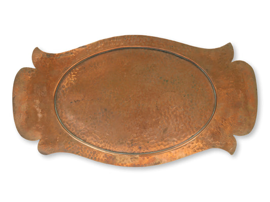 Early 1900s Arts & Crafts Hand-Hammered Copper Tray