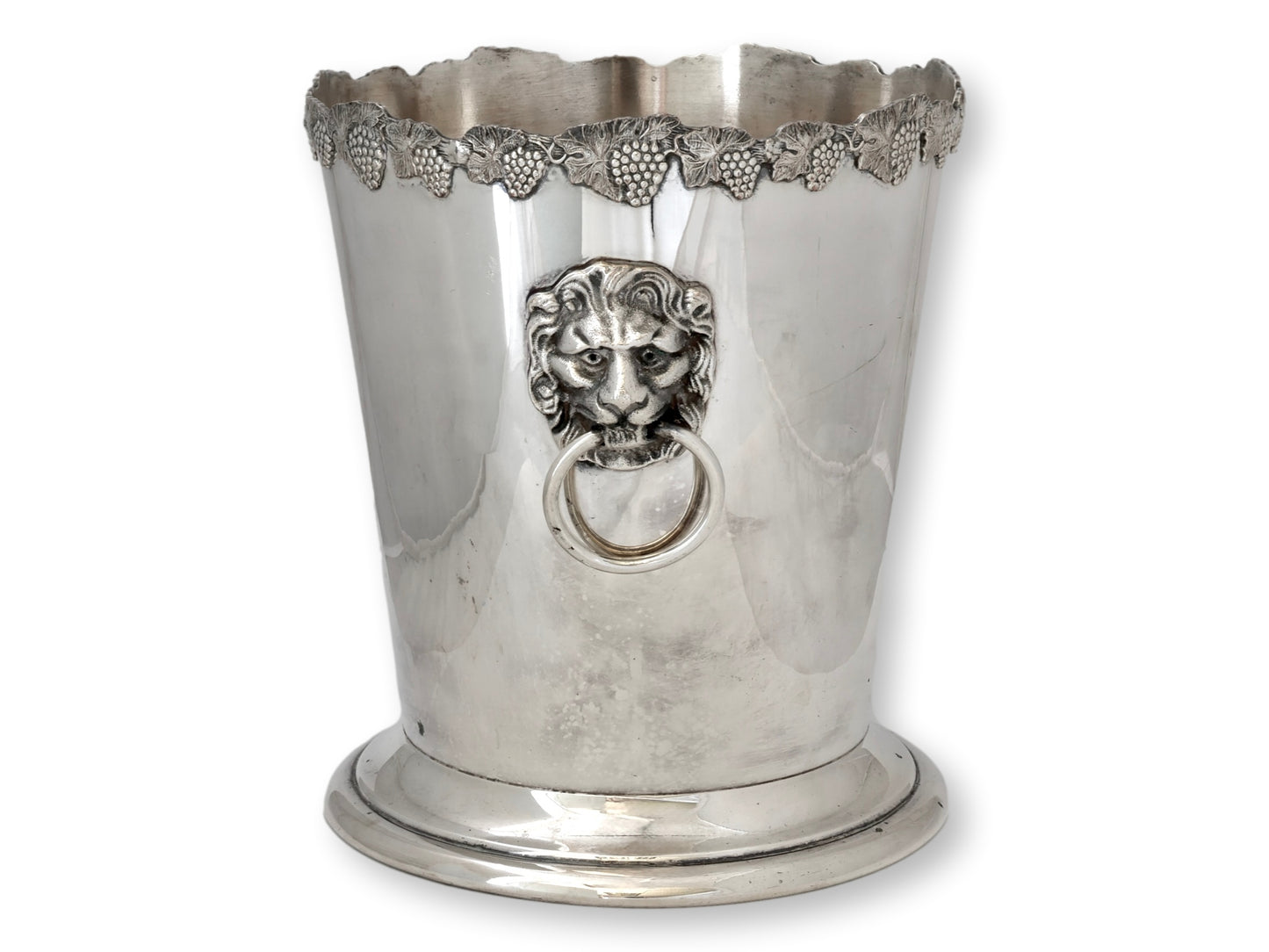 Antique Carrington Old Sheffield Plate Lion Knocker Champagne / Wine Cooler C.1900