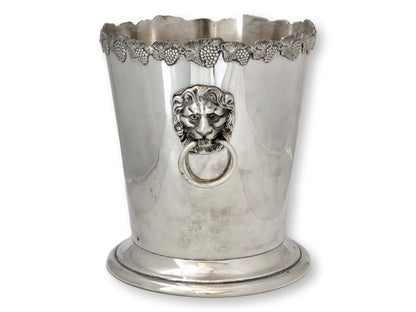 Antique Carrington Old Sheffield Plate Lion Knocker Champagne / Wine Cooler C.1900
