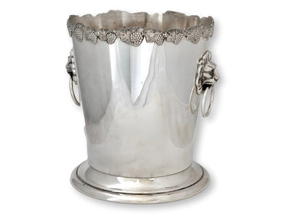 Antique Carrington Old Sheffield Plate Lion Knocker Champagne / Wine Cooler C.1900