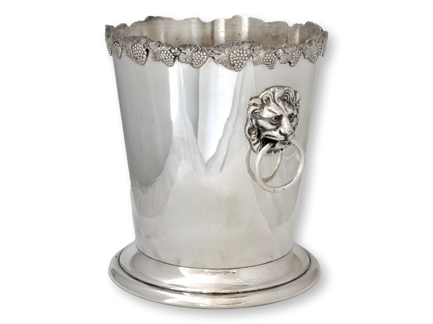 Antique Carrington Old Sheffield Plate Lion Knocker Champagne / Wine Cooler C.1900