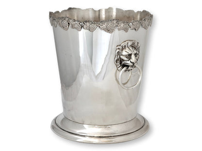 Antique Carrington Old Sheffield Plate Lion Knocker Champagne / Wine Cooler C.1900